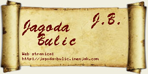 Jagoda Bulić vizit kartica